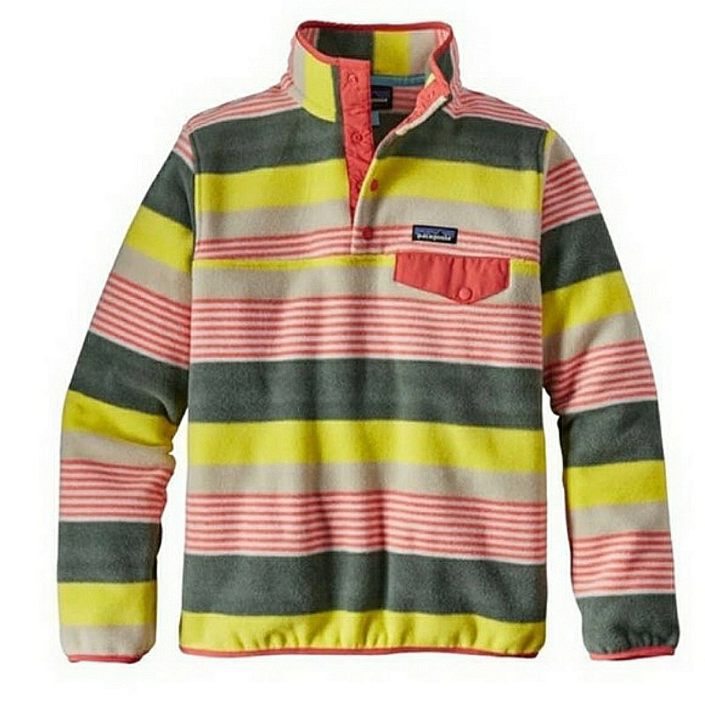 Patagonia Synchilla Snap T Pullover Fleece in Neon Candy Stripes Pattern
